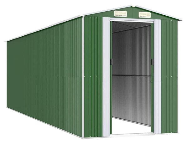 Zöld horganyzott acél kerti fészer 192x689x223 cm