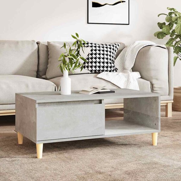 Betonszürke szerelt fa dohányzóasztal 90x50x36,5 cm