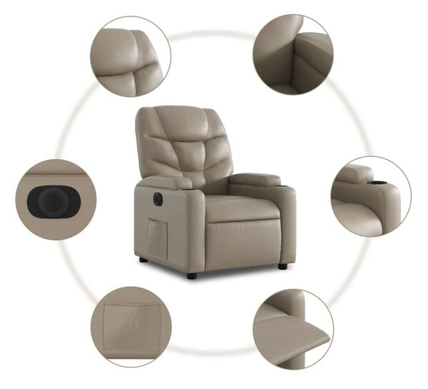 Elektromos Fotel - Felállást Segítő Dönthető Fotel - Kávészínű