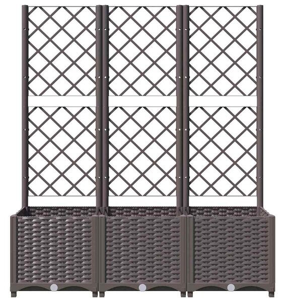 Barna PP kerti virágláda ráccsal 120 x 40 x 136 cm