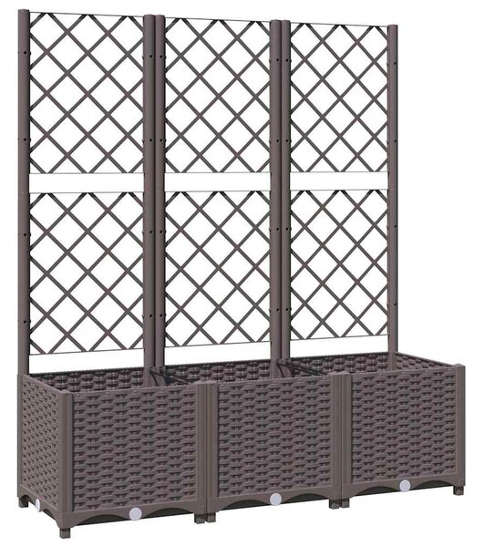Barna PP kerti virágláda ráccsal 120 x 40 x 136 cm