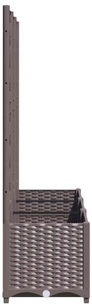 Barna PP kerti virágláda ráccsal 120 x 40 x 136 cm