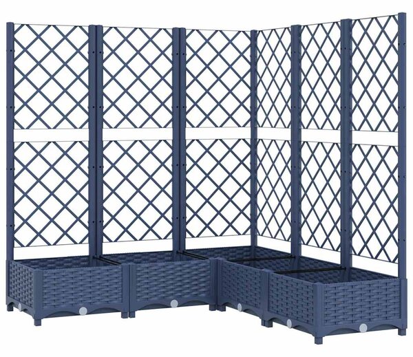 Kékszürke PP rácsos kerti ültetőláda 120 x 120 x 121,5 cm