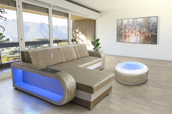 Design1 Sarokkanapé S12 RGB LED világítással