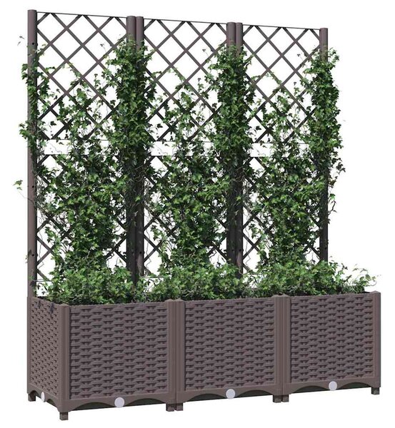 Barna PP kerti virágláda ráccsal 120 x 40 x 136 cm