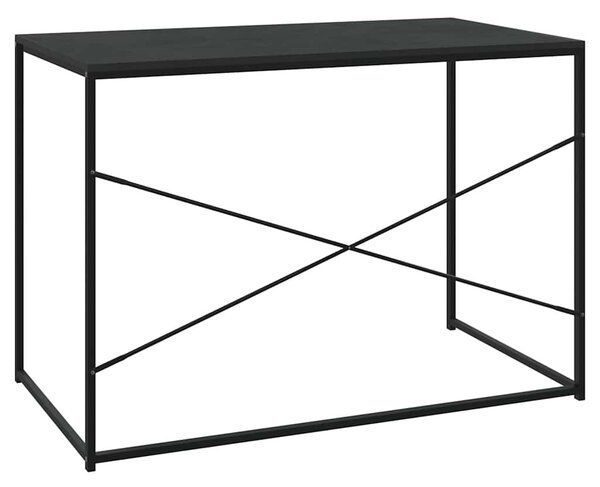 Fekete szerelt fa számítógépasztal 110 x 60 x 70 cm