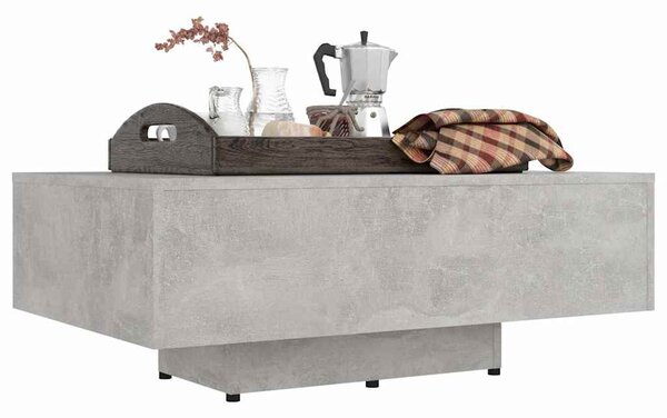 Betonszürke szerelt fa dohányzóasztal 85 x 55 x 31 cm
