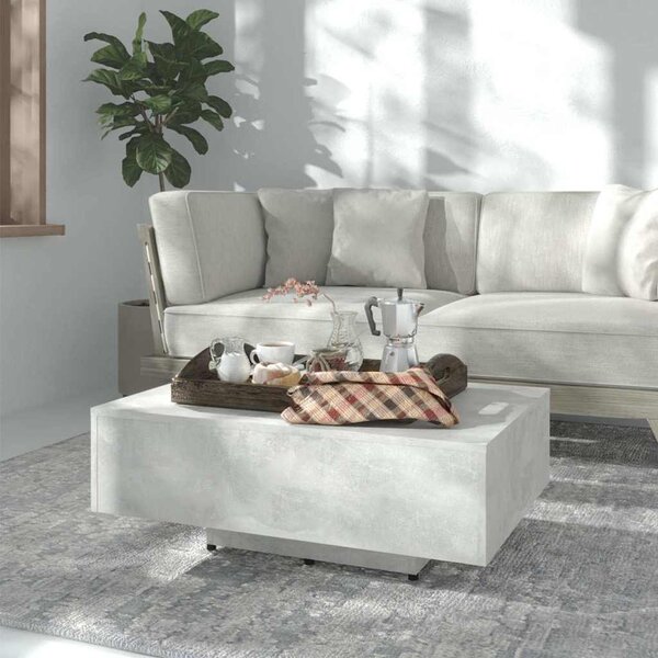 Betonszürke szerelt fa dohányzóasztal 85 x 55 x 31 cm