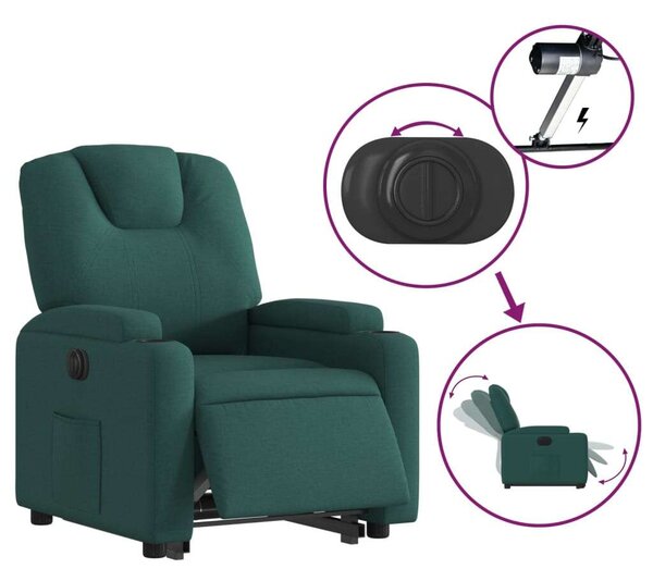 VidaXL Elektromos Felfelé Segítő Fotel - Sötétzöld