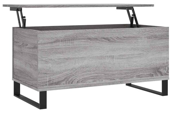 Szürke sonoma színű szerelt fa dohányzóasztal 90x44,5x45 cm