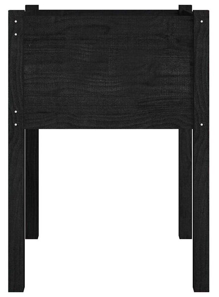 2 db fekete tömör fenyőfa kerti virágtartó 50 x 50 x 70 cm