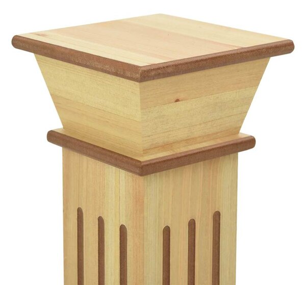 Klasszikus faszínű MDF szögletes oszlop virágállvány 17x17x66cm