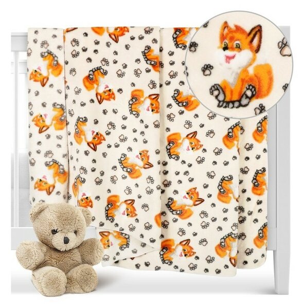 Bellatex Baba takaró Ella Fox narancssárga, fehér,100 x 150 cm