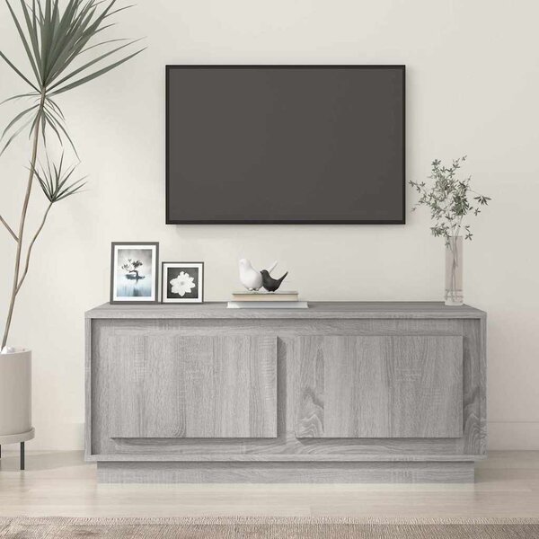 Szürke sonoma színű szerelt fa dohányzóasztal 102x50x44 cm