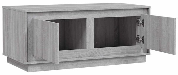 Szürke sonoma színű szerelt fa dohányzóasztal 102x50x44 cm