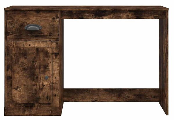 Füstös tölgy színű szerelt fa íróasztal fiókkal 115x50x75 cm