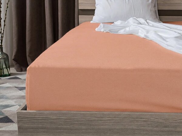 Jersey gumis lepedő BASIC barack 90 x 200 cm
