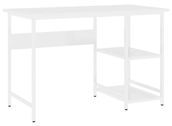 Fehér MDF és fém számítógépasztal 105 x 50 x 72 cm