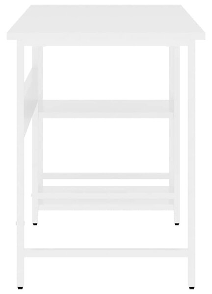 Fehér MDF és fém számítógépasztal 105 x 50 x 72 cm