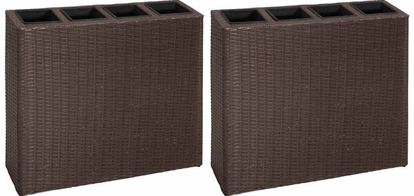 2 darab barna polyrattan kerti magaságyás 4 kaspóval