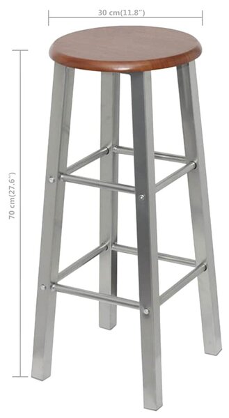 4 db ezüst és barna MDF bárszék