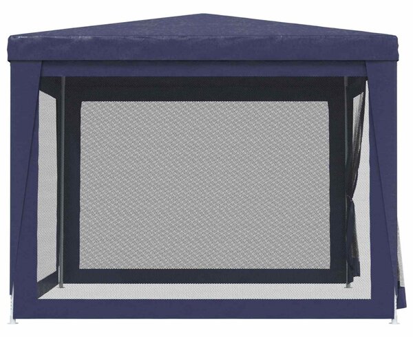 Kék HDPE rendezvénysátor 4 hálós oldalfallal 3x3 m