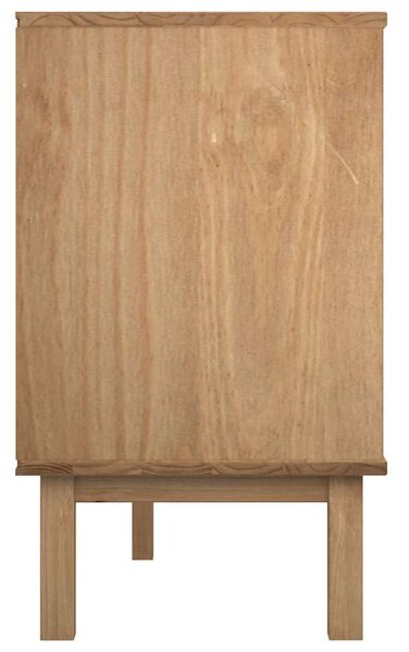 OTTA barna-szürke tömör fenyőfa éjjeliszekrény 111x43x73,5 cm