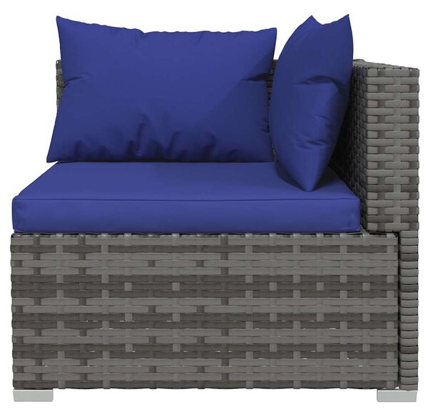 6 részes szürke polyrattan kerti ülőgarnitúra párnákkal