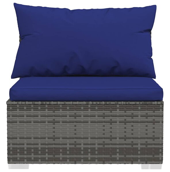 6 részes szürke polyrattan kerti ülőgarnitúra párnákkal