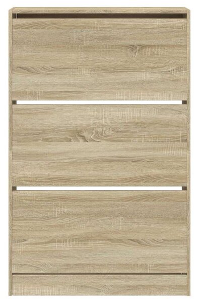 Cipőtartó Szekrény - Sonoma Tölgy - 3 Fiók - 80x21x125,5cm