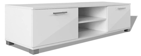 Magasfényű fehér TV-szekrény 120 x 40,5 x 35 cm