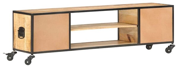Tömör mangófa TV-szekrény 130 x 30 x 39 cm