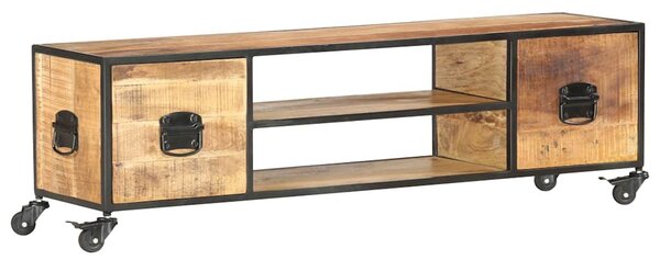 Tömör mangófa TV-szekrény 130 x 30 x 39 cm