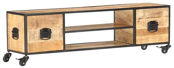 Tömör mangófa TV-szekrény 130 x 30 x 39 cm