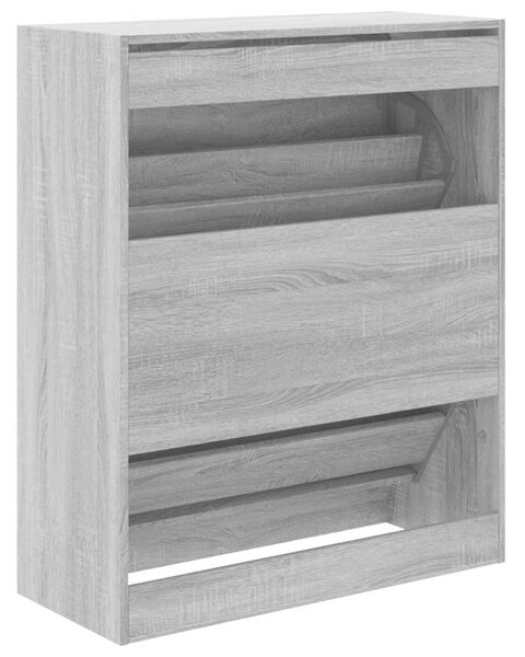 VidaXL szürke sonoma színű szerelt fa cipőszekrény 80x34x96,5 cm