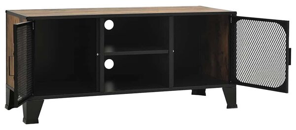 Rusztikus barna fém és MDF TV-szekrény 105 x 36 x 47 cm