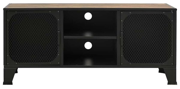 Rusztikus barna fém és MDF TV-szekrény 105 x 36 x 47 cm