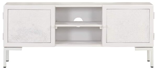 Fehér tömör mangófa TV-szekrény 115 x 30 x 46 cm