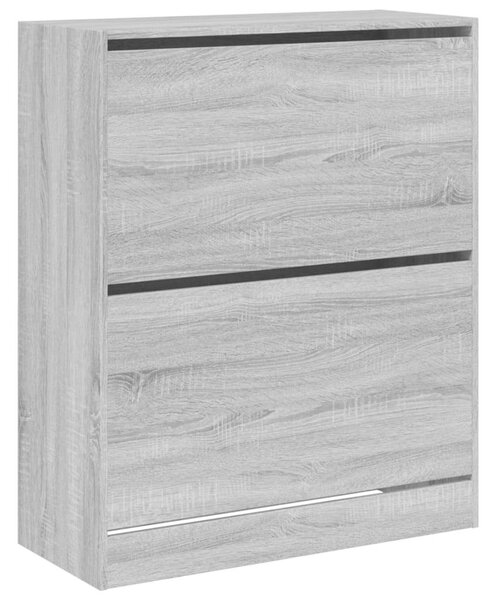 VidaXL szürke sonoma színű szerelt fa cipőszekrény 80x34x96,5 cm