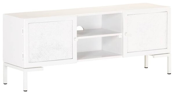 Fehér tömör mangófa TV-szekrény 115 x 30 x 46 cm