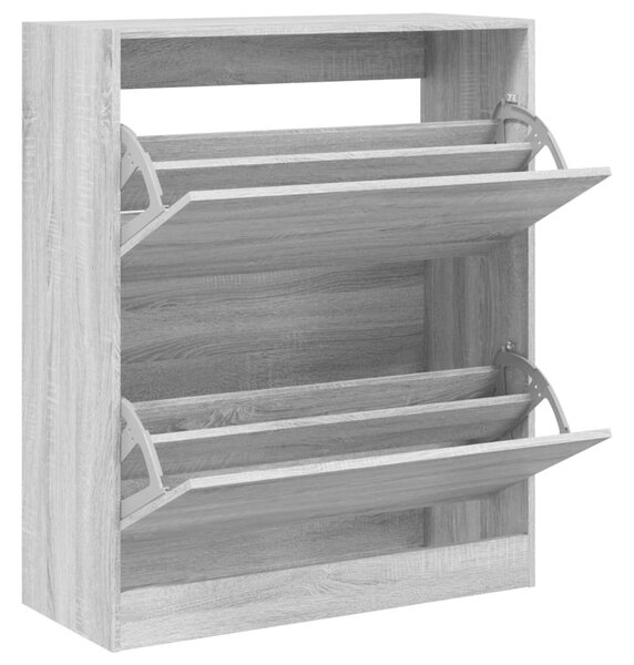VidaXL szürke sonoma színű szerelt fa cipőszekrény 80x34x96,5 cm