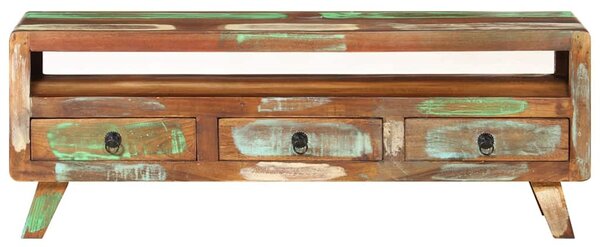 Többszínű tömör újrahasznosított fa TV-szekrény 110x30x40 cm