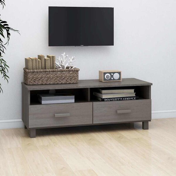 HAMAR világosszürke tömör fenyőfa TV-szekrény 106 x 40 x 40 cm