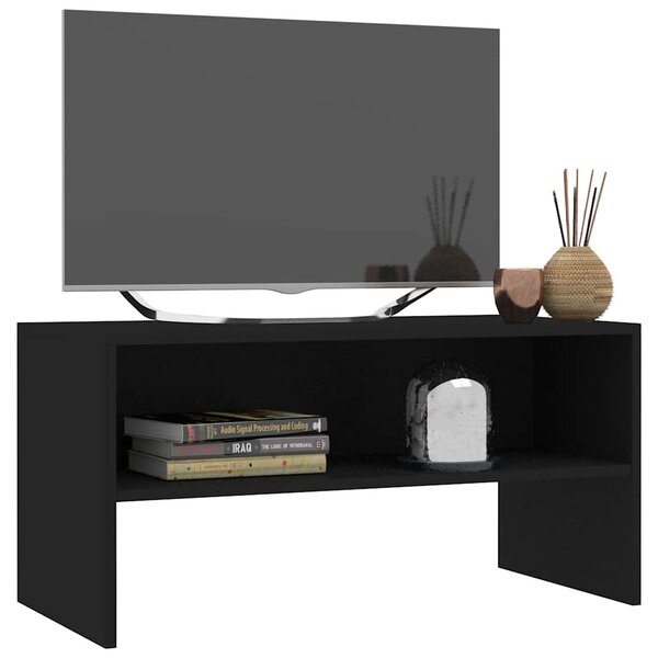 Fekete szerelt fa TV-szekrény 80 x 40 x 40 cm