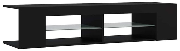 Fekete TV-szekrény LED-lámpákkal 135 x 39 x 30 cm