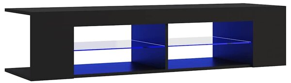 Fekete TV-szekrény LED-lámpákkal 135 x 39 x 30 cm