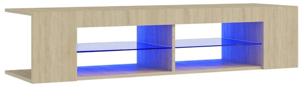 Sonoma tölgy színű TV-szekrény LED-lámpákkal 135 x 39 x 30 cm