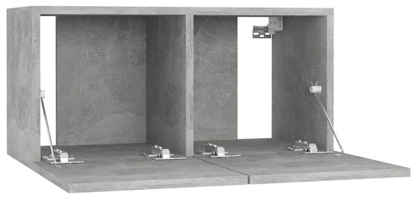 3 db betonszürke függő TV-szekrény 60 x 30 x 30 cm