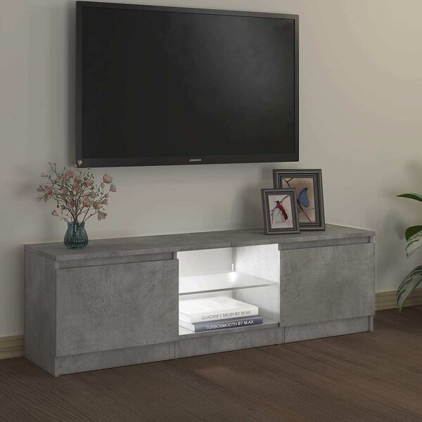 Szürke TV-szekrény LED-világítással 120 x 30 x 36 cm
