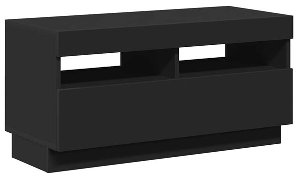 Fekete TV-szekrény LED-lámpákkal 80 x 35 x 40 cm